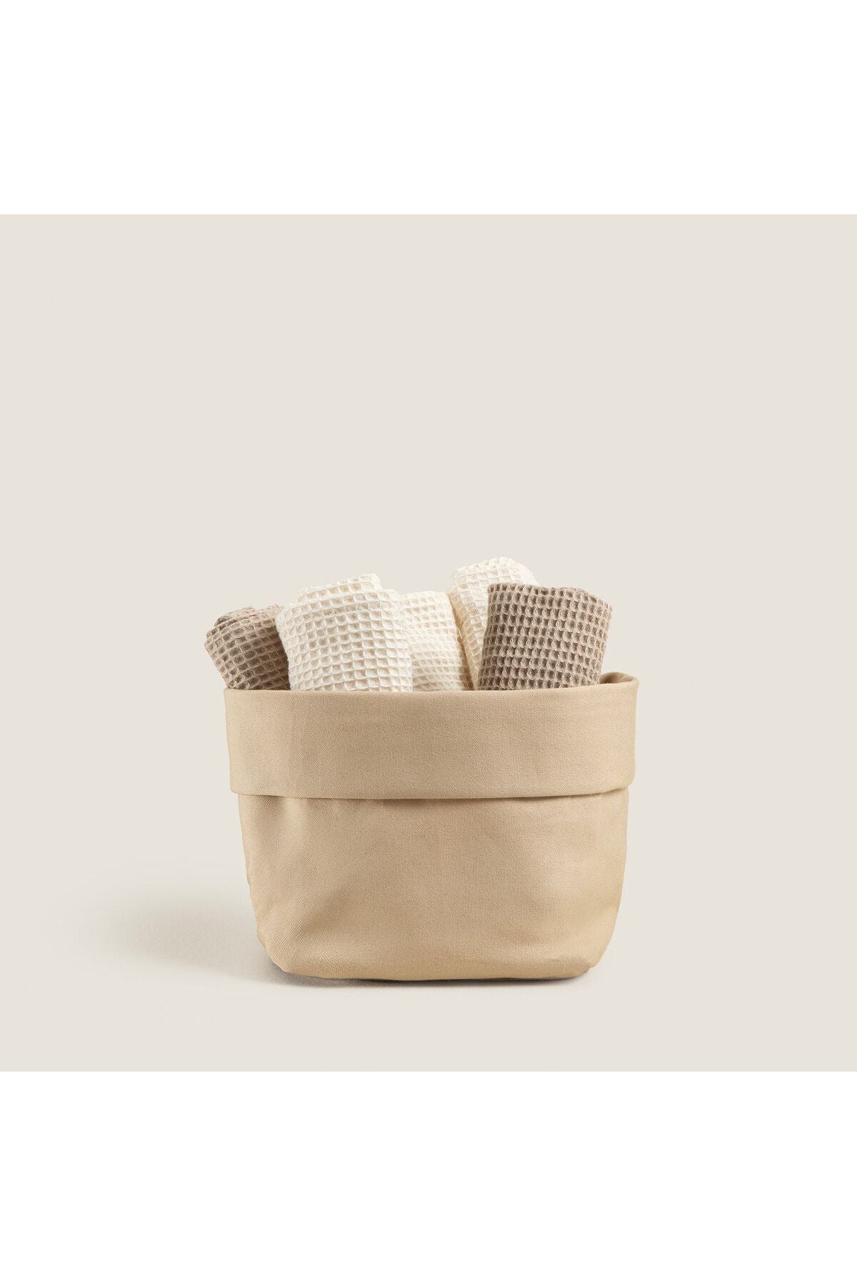 Grid Natural 6 Pcs Hand Towel Set Natural