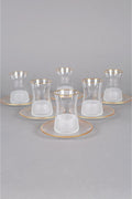 12 Pieces 6 Seater Matte White Tea Set 160cc