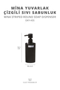 Mina Black Round Stripe Liquid Soap Dispenser