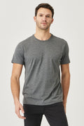 Men's Anthracite Cotton Slim Fit Slim Fit Crew Neck Basic T-Shirt