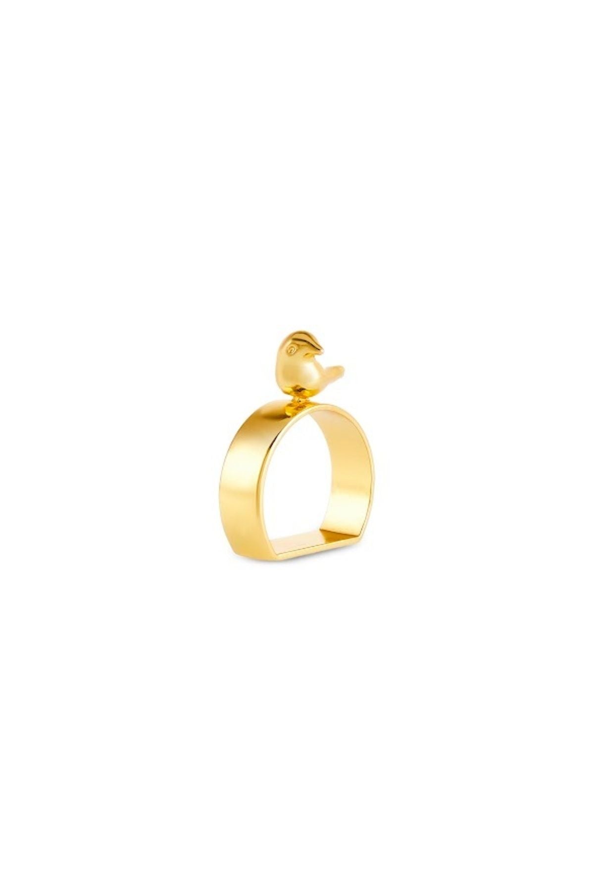 Bird 4-Piece Napkin Ring Gold