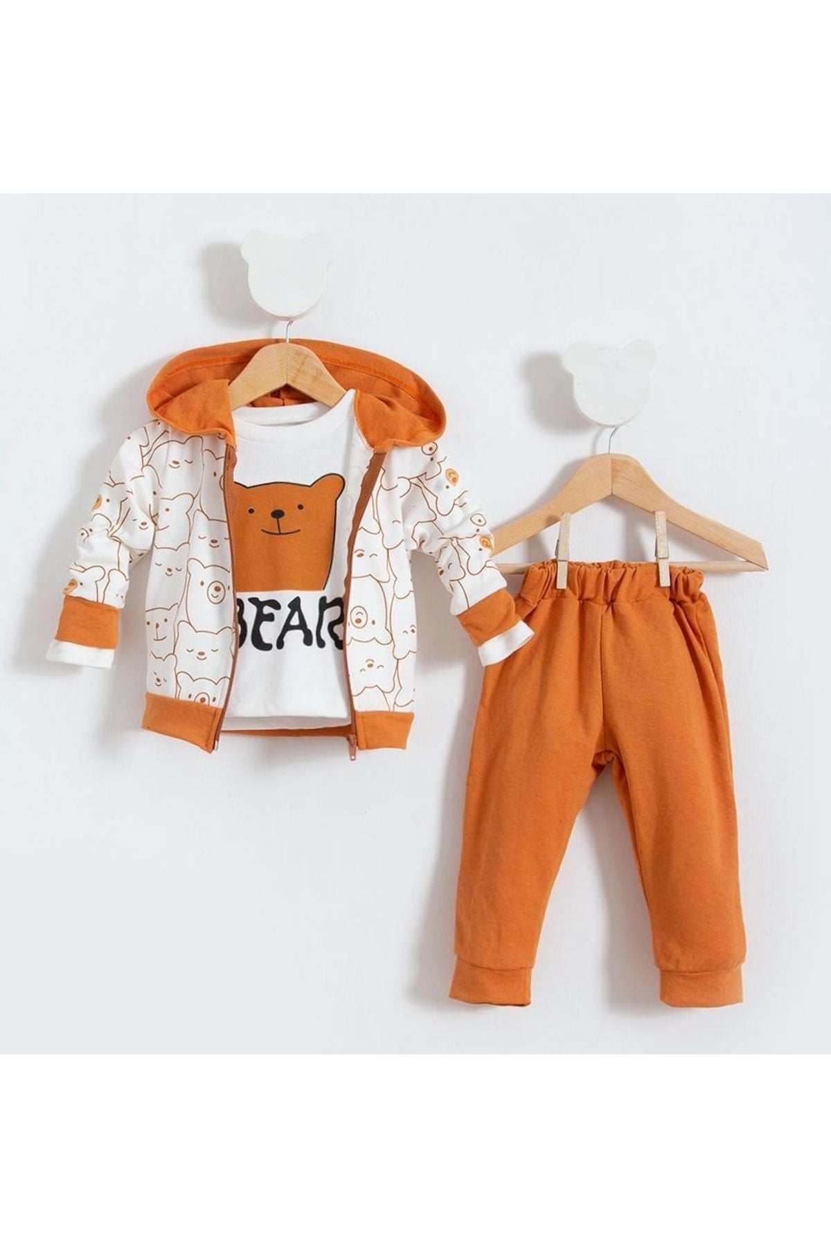 Hello Bears Patterned 3-Piece Baby Suit