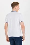 Men's White Polo Neck Basic T-shirt Slim Fit