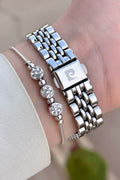 Dial Navy Blue Cord Silver Color 34 mm Women's Watch
