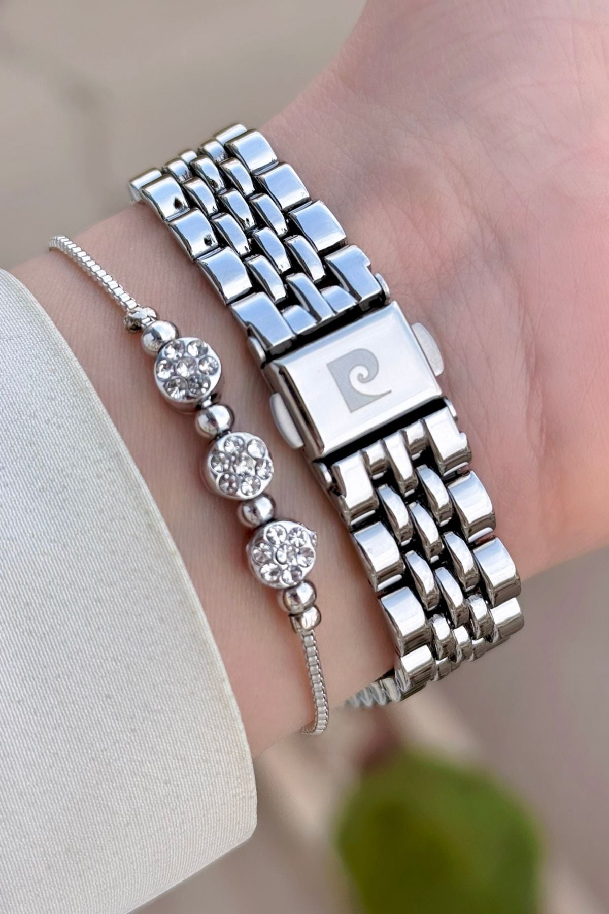 Dial Navy Blue Cord Silver Color 34 mm Women's Watch