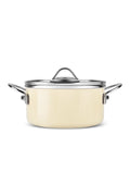 Erva Enamel Induction Base 6 Piece Midi Cookware Set Cream