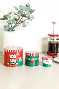 New Year Christmas Lead Soldier 3-Piece Metal Jar/Storage Container