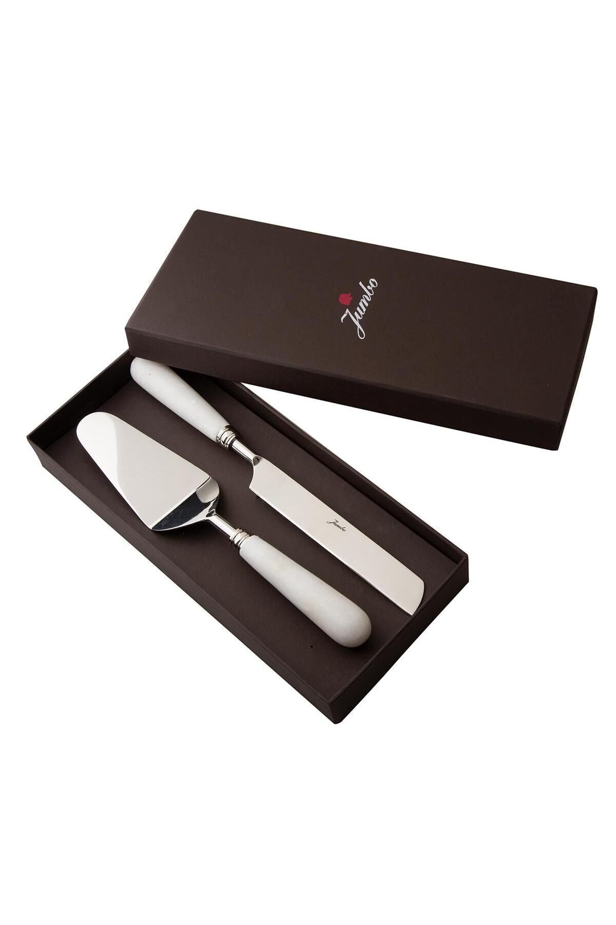 Marble 2-Piece Cake Serving Set Modern Single Size