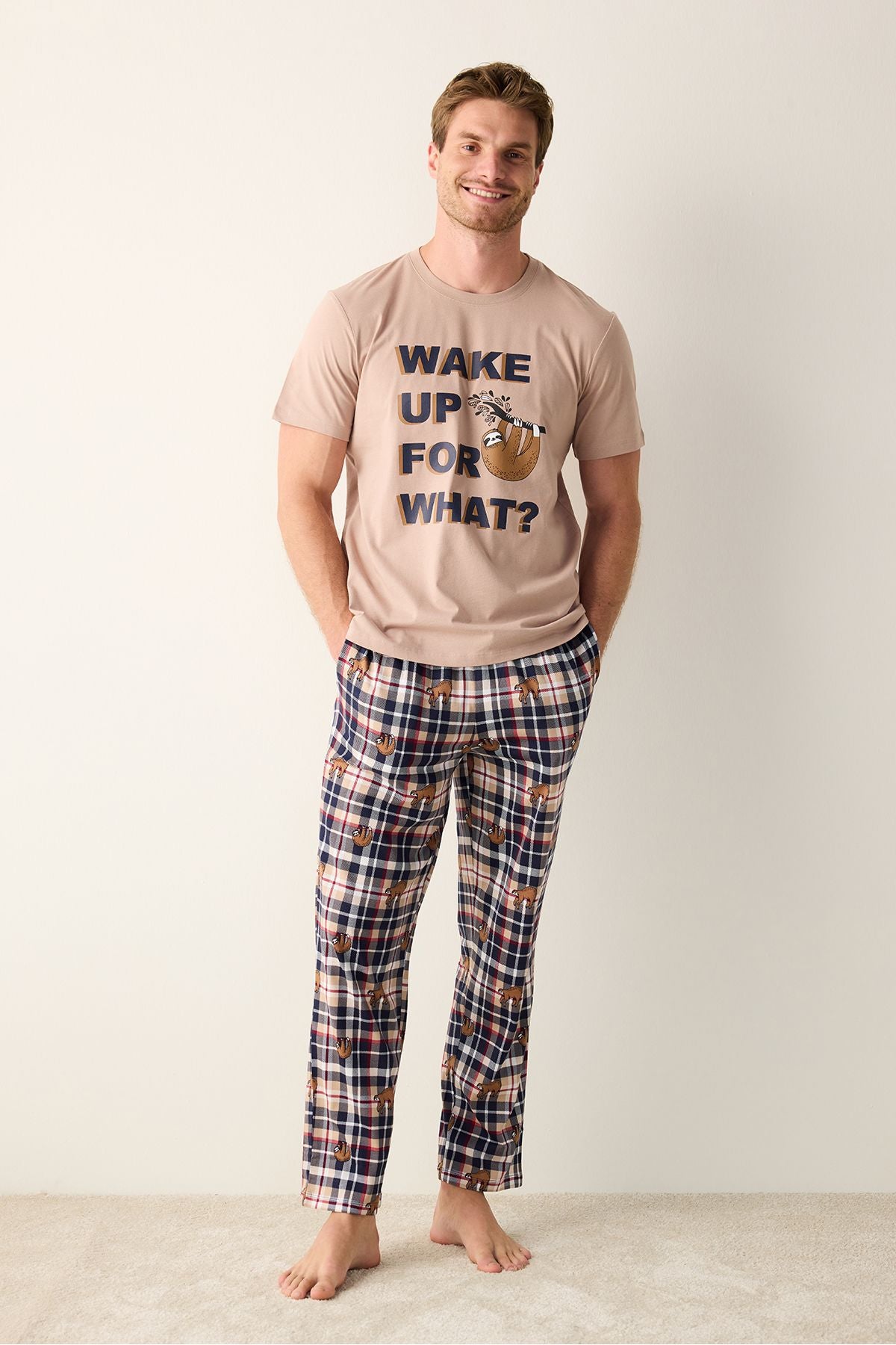 Wake Up Multicolor Pants Pajama Set