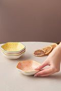 Floral Orange Hexagon Snack Tray 10 Cm