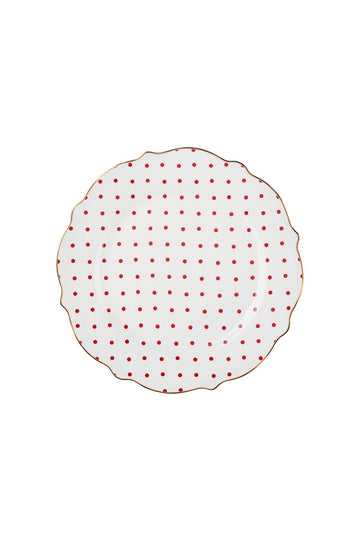 New Romantic Polka Dot Cake Plate 21 cm Red