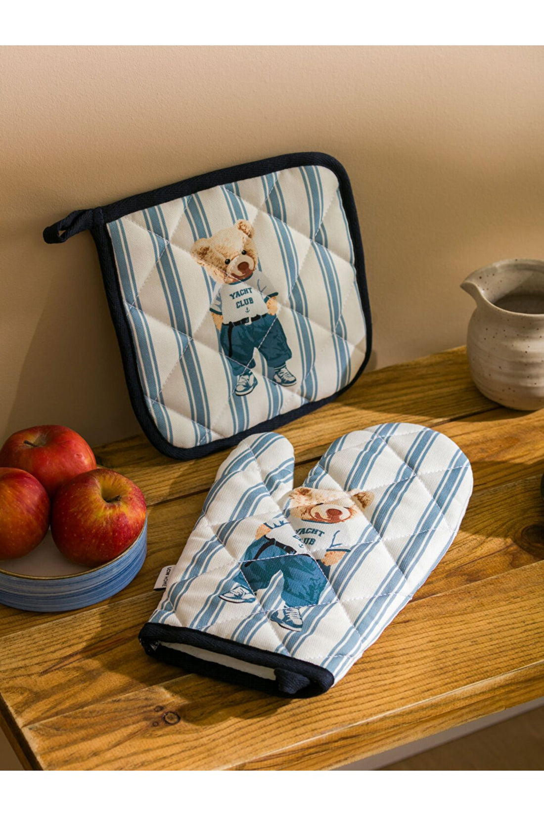 Mixed Bear Teddy Printed Oven Glove and Handle