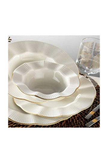 Milena 24 Piece Cream Gilded Dinner Set