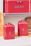 Diamond Carbon Steel Bread Box Storage Container Gift Red