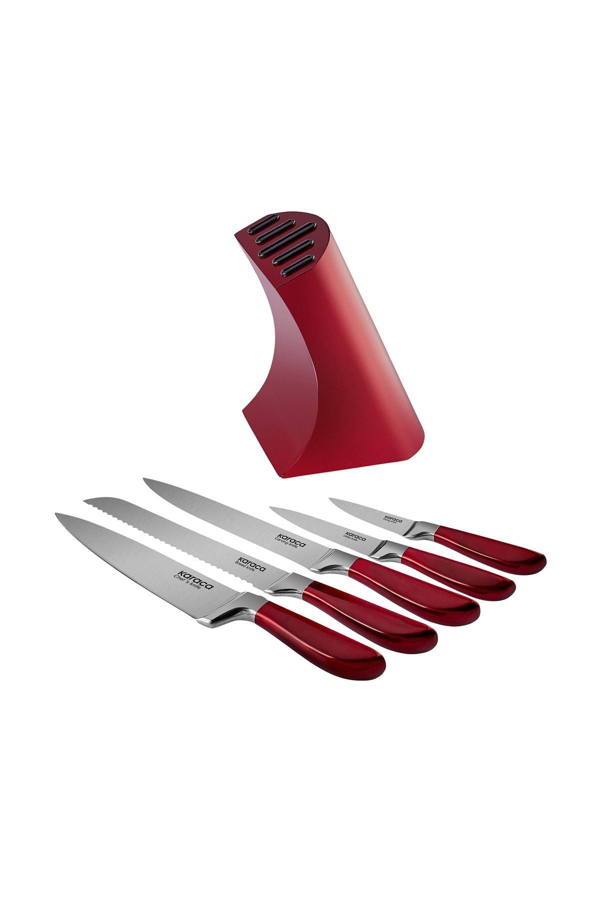 Flash Red 6 Piece Stand Knife Set