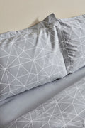 Colby Grey 100% Cotton Double Size Duvet Cover Set