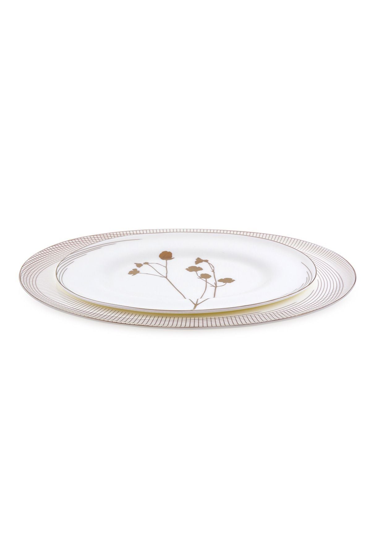 Chain Garden Gold 62 Piece Dinner Set for 12 Seater