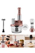 Mastermaid Prosteel Glass Food Processor Long Blender Stand 6 Blades 2500W Black Copper