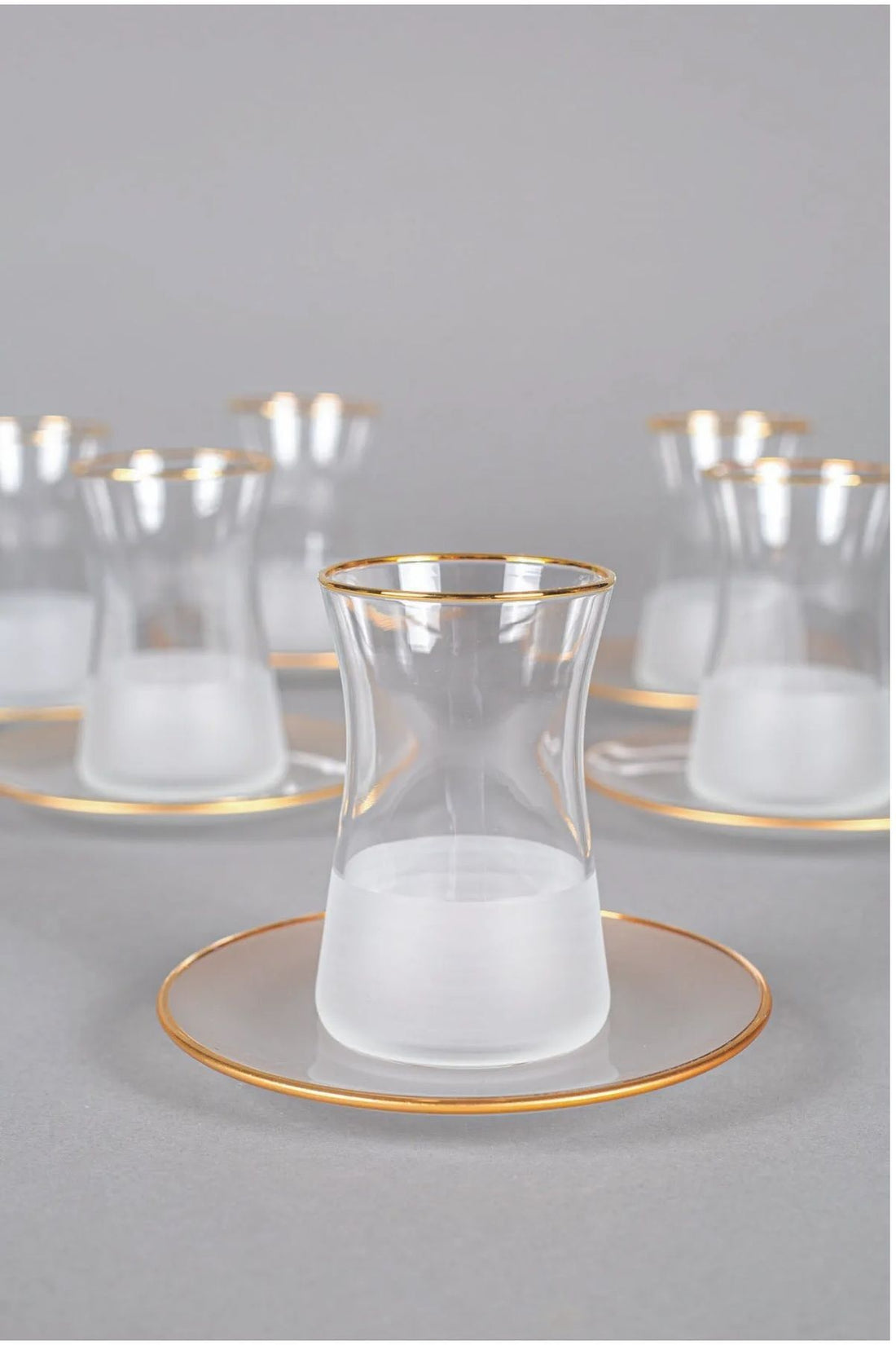 12 Pieces 6 Seater Matte White Tea Set 160cc