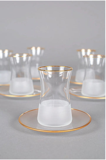 12 Pieces 6 Seater Matte White Tea Set 160cc