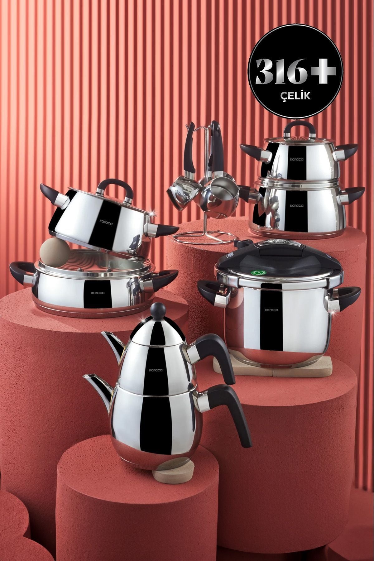 Tokyo Powersteel 316 Steel Induction Base 17 Piece Dowry Set