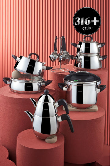 Tokyo Powersteel 316 Steel Induction Base 17 Piece Dowry Set