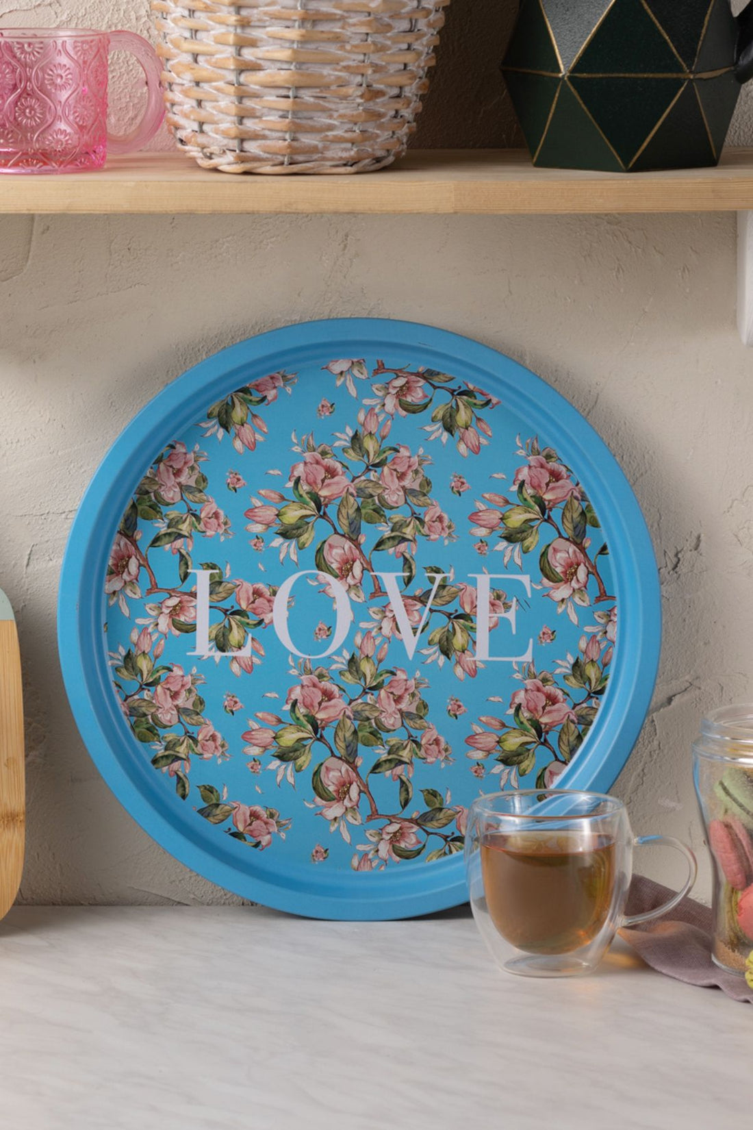 Love Metal Round Tray 35 Cm