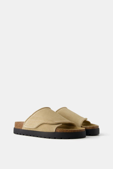 Suede sandals with thick soles