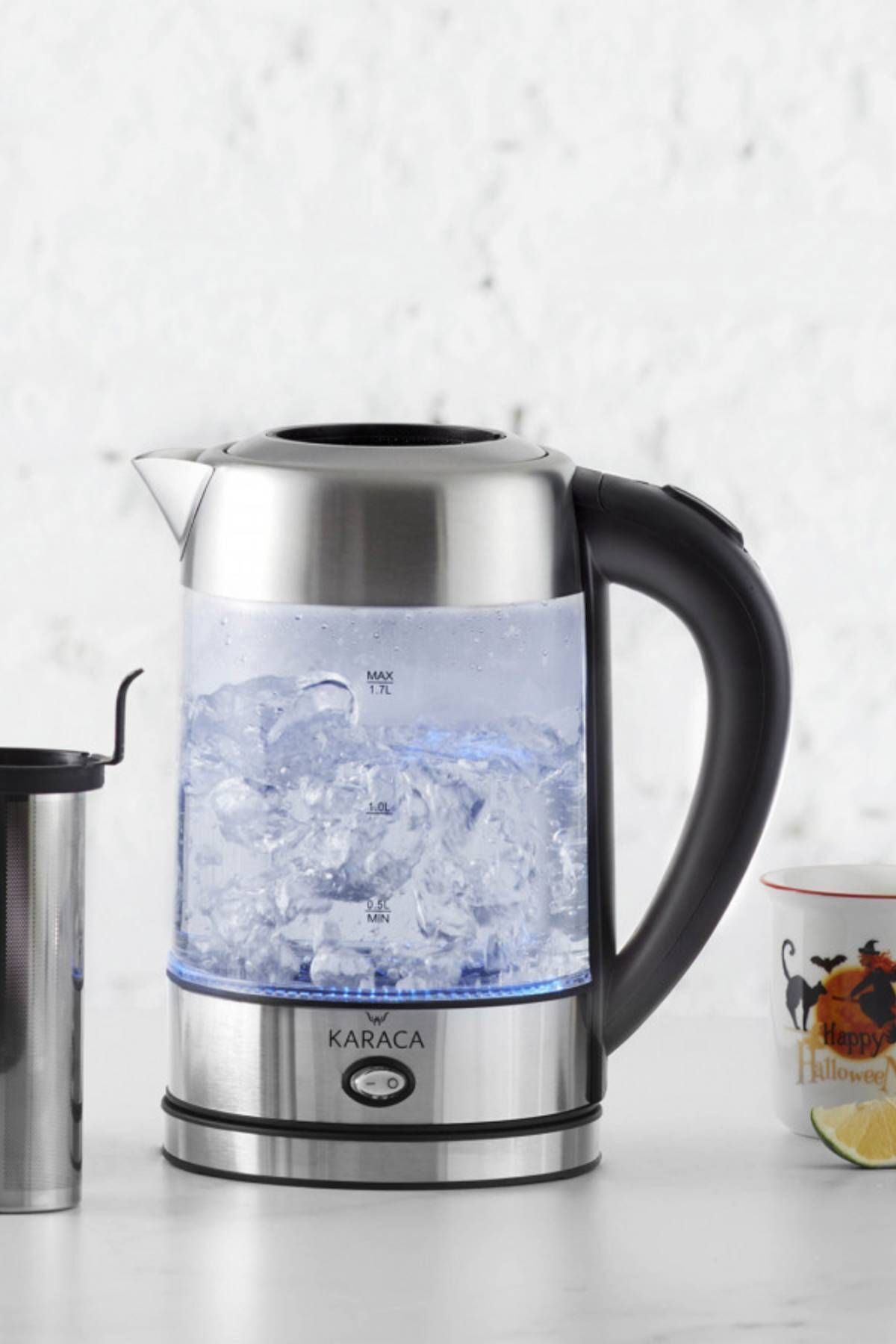 Glass Inox Herbal Tea Machine And Water Heater Kettle 2202, led, High Borosilicate Body