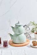 Crystal Green Enamel Midi Teapot Set