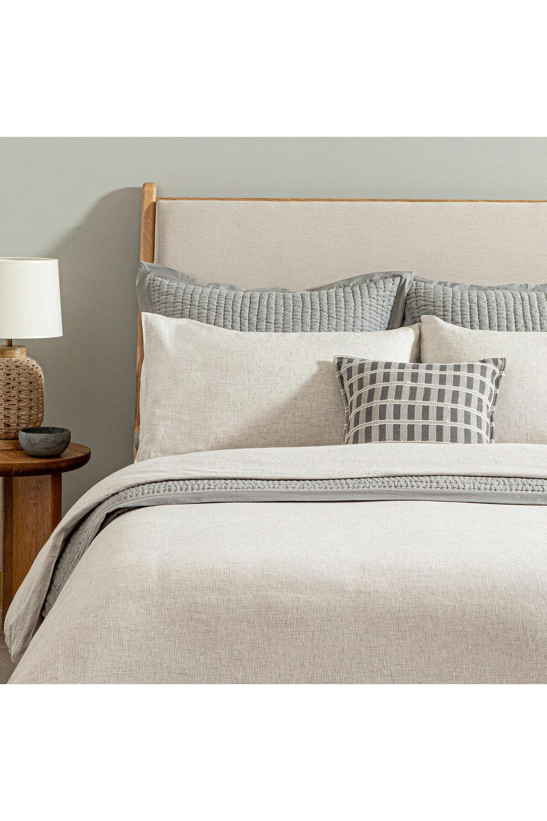 Mattia Duvet Cover Set Double 200x220 cm White/Grey