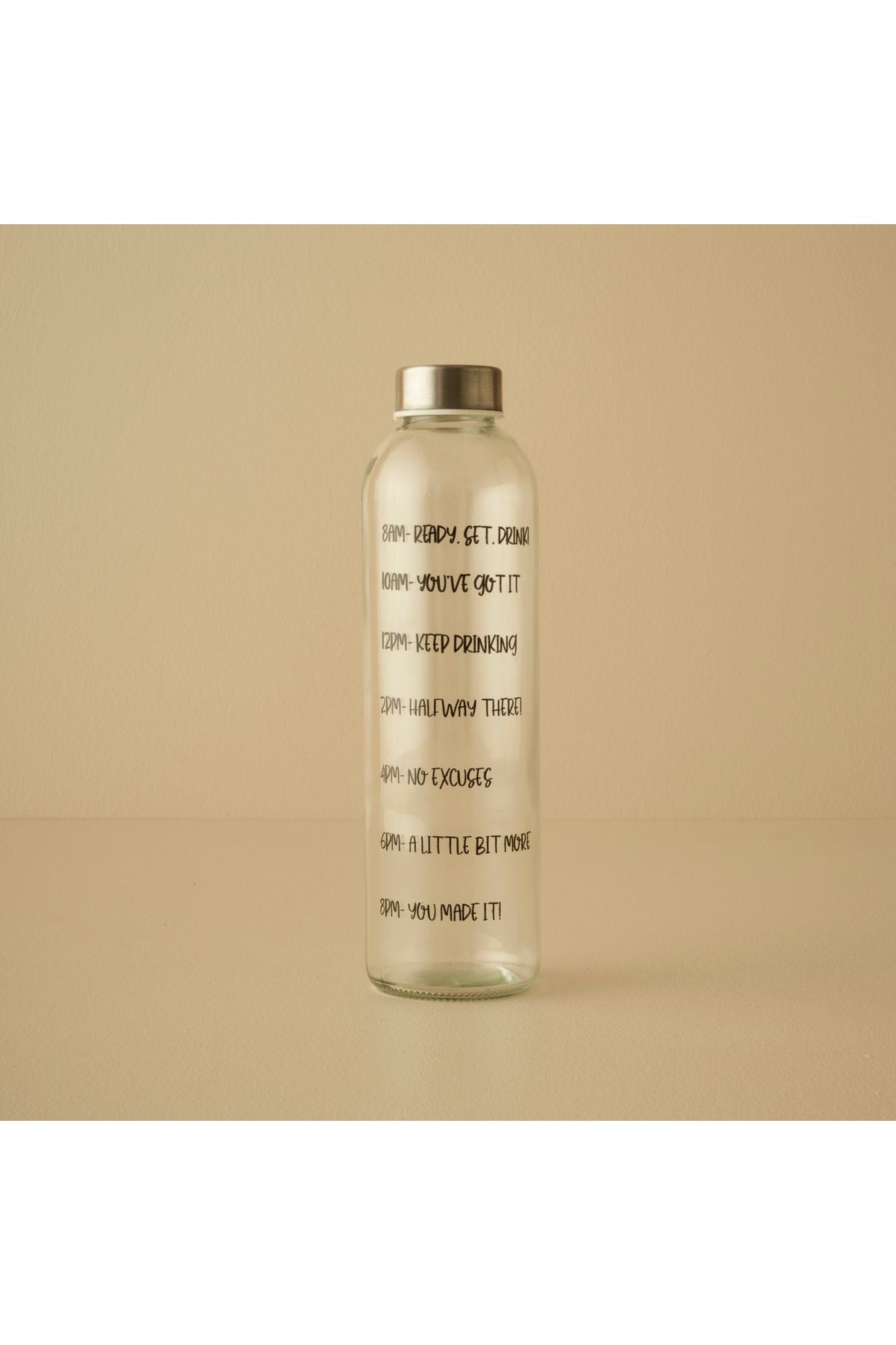 Motto Glass Water Bottle Black (750 cc)