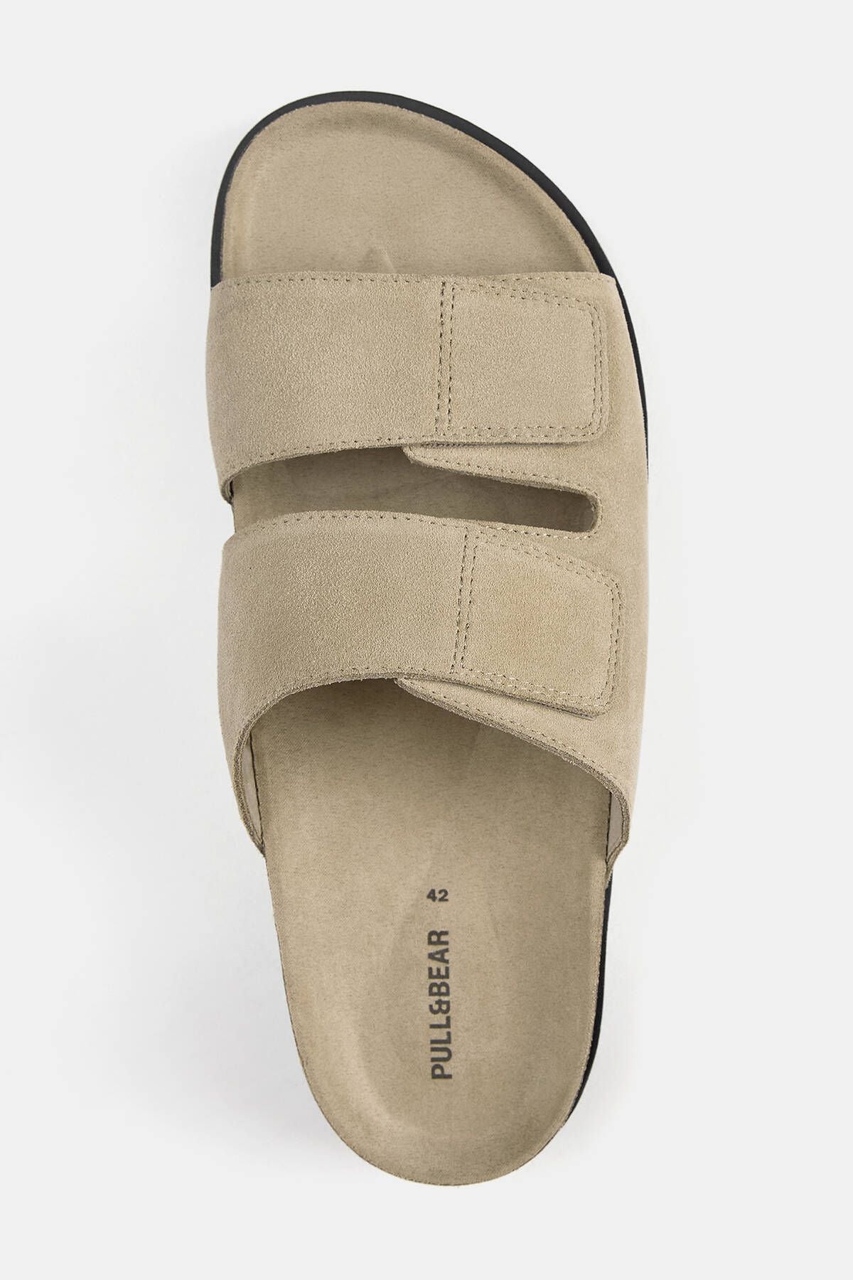 Plain suede slippers with buckle