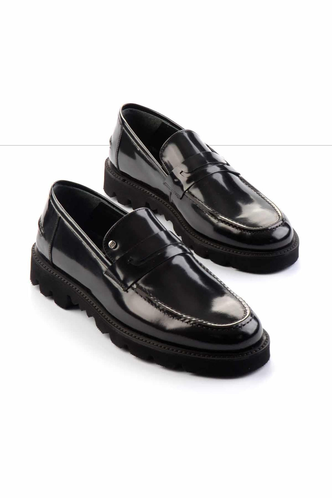 Bambi - Black Open Genuine Leather Mens Loafer Shoes E01798103114