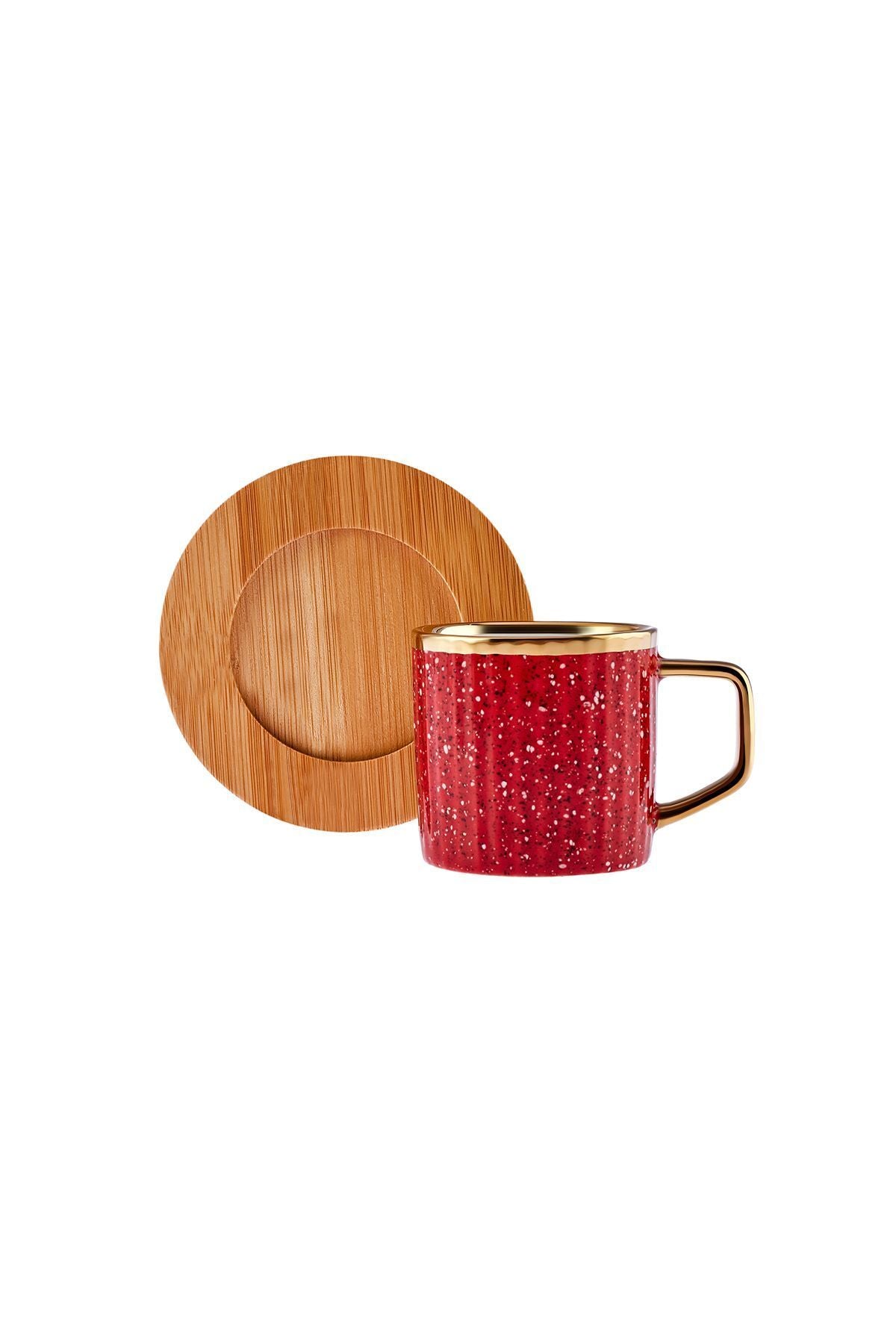 Bamboo Tray Gift Colorful Coffee Cup Set for 6 Persons 90 ml