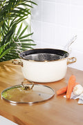 Retro Enamel 22 Cm Frying Pan Cream