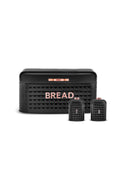 Diamond Carbon Steel Bread Box Storage Container Gift Black