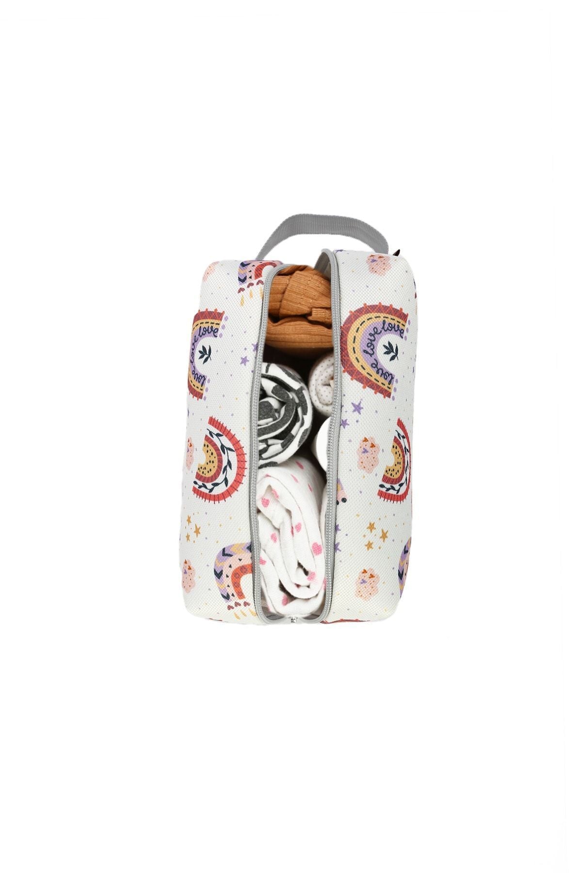 Zipper Dirty Clean And Wet Dry Baby Laundry Clothes Outfit Multi-Purpose Makeup Bag Sky Powder