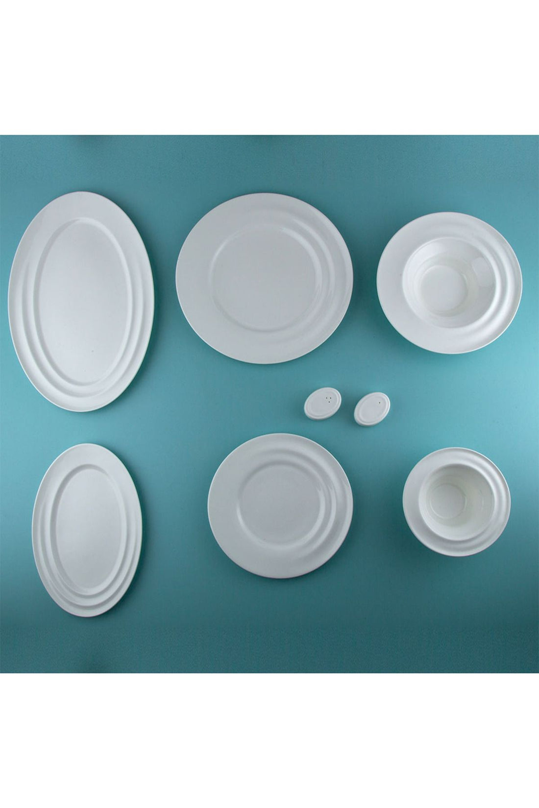 Aqua White 58 Pieces 12 Seater Dinner Set