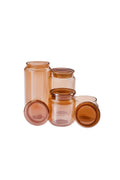 Navas 4-Piece Silicone Lid Jar/Storage Container Amber