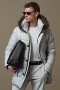 Clark Goose Feather Men's Coat Stone