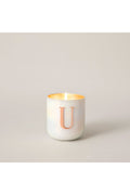 Scented Candle with Metal Letters White