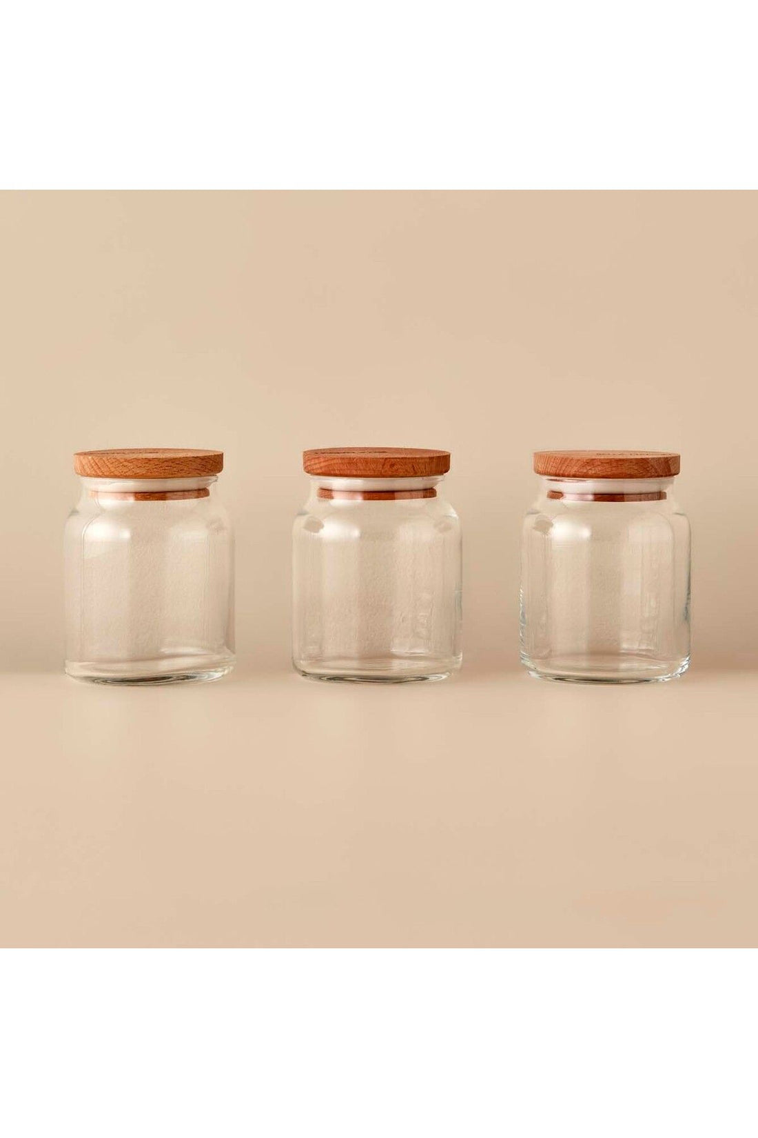 Joye Set of 3 Jars with Wooden Lids (290 Cc)