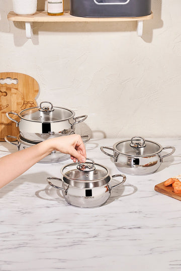 Nisa Steel Cookware Set 8 Pieces