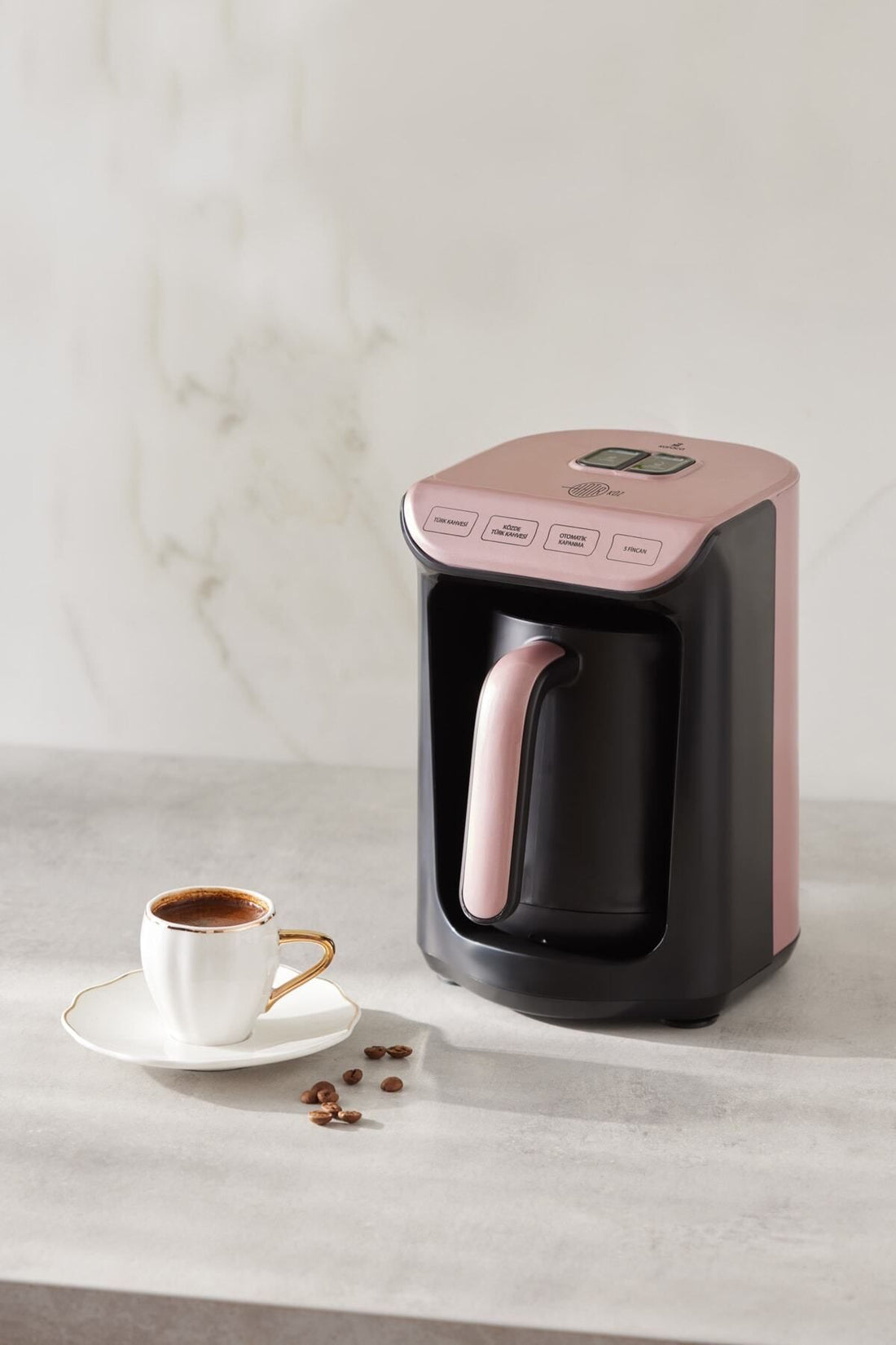 Hatır Közde Turkish Coffee and Turkish Coffee Machine Rosegold 5 Cup Capacity With Plenty of Foam