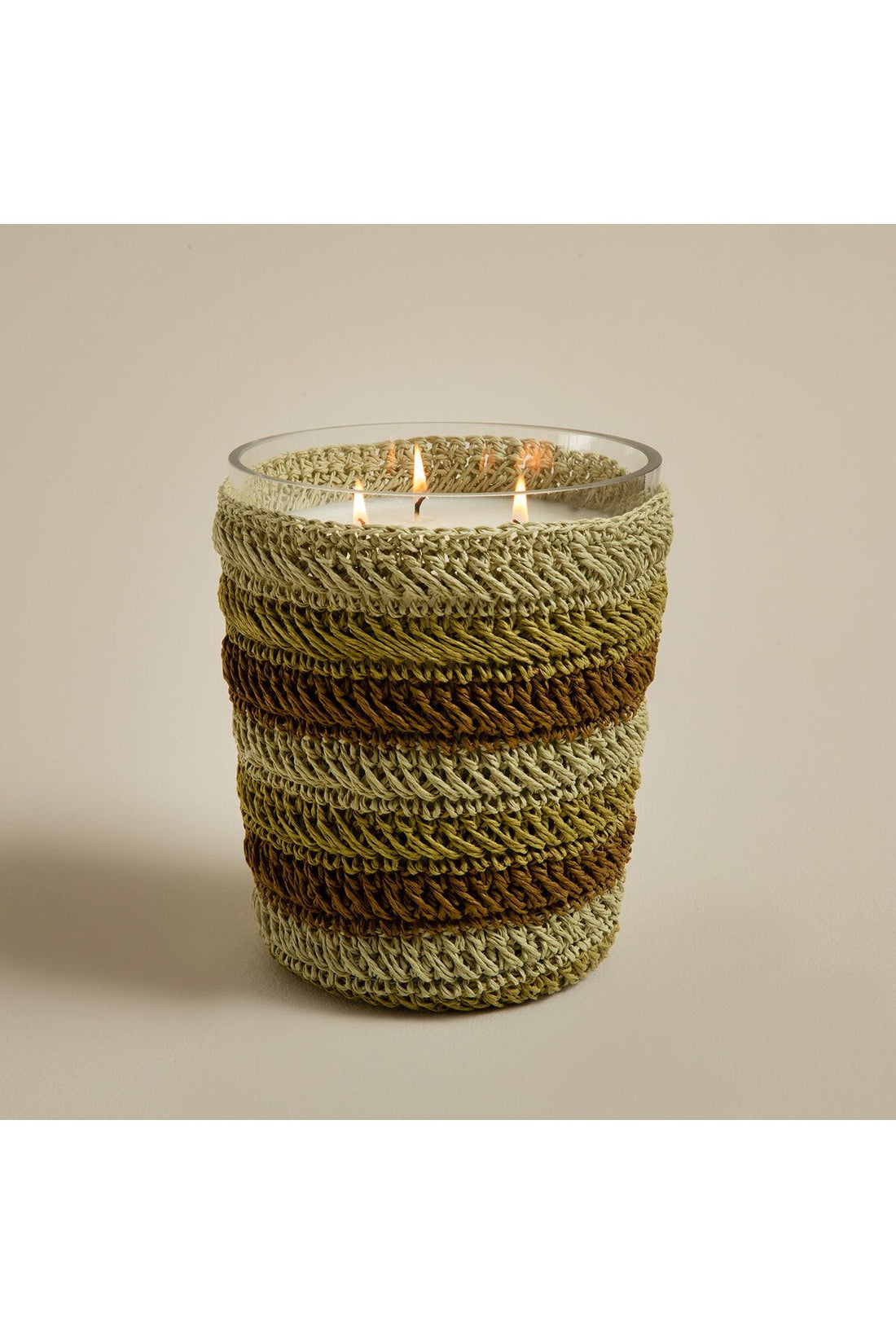Boho Tropic Crochet Scented Candle 14x17 cm Green