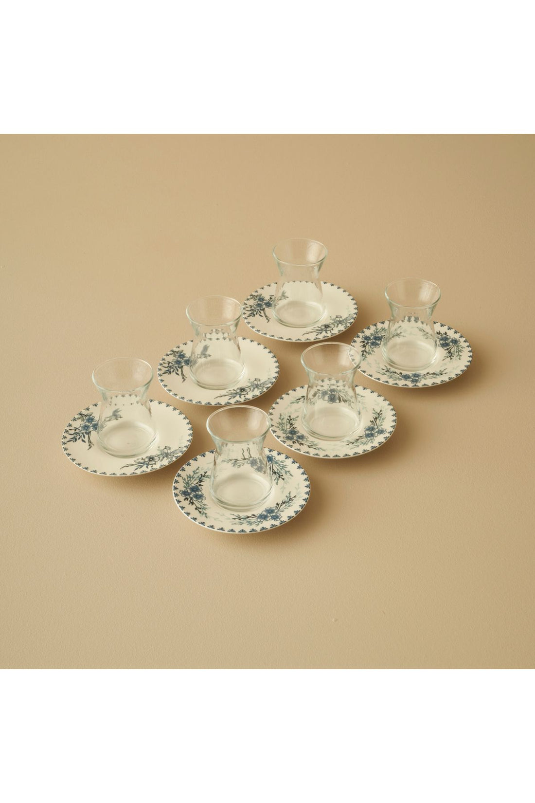 Bleu Blanc Set of 6 Tea Cups Blue (132 cc)