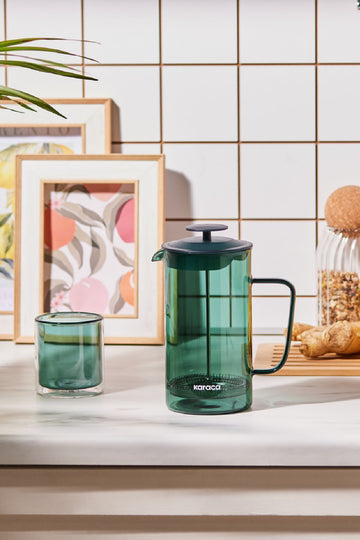 Valentina Borosilicate Glass French Press Green 1000 ml