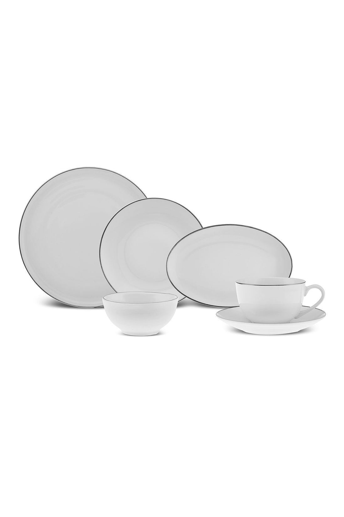 Marcelo New Bone 26 Pieces 6 Seater Breakfast/Serving Set Platinum