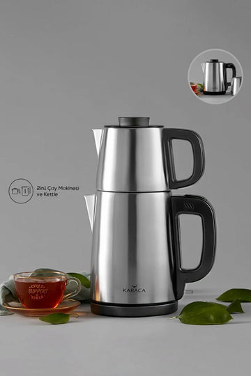 Tea Break 2 In 1 Steel Kettle Tea Maker Inox Black